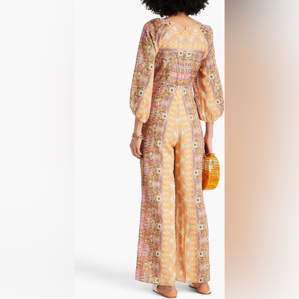 Sandro Paris Knotted Summer Jumpsuit, Summer Playsuit In Floral Luxury Print - Picture 3 of 5